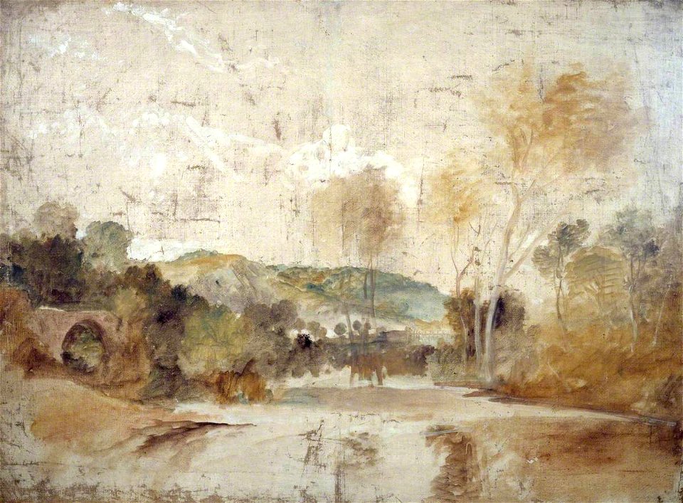Joseph Mallord William Turner (1775-1851) - River Scene with Weir in Middle Distance - N02703 - National Gallery