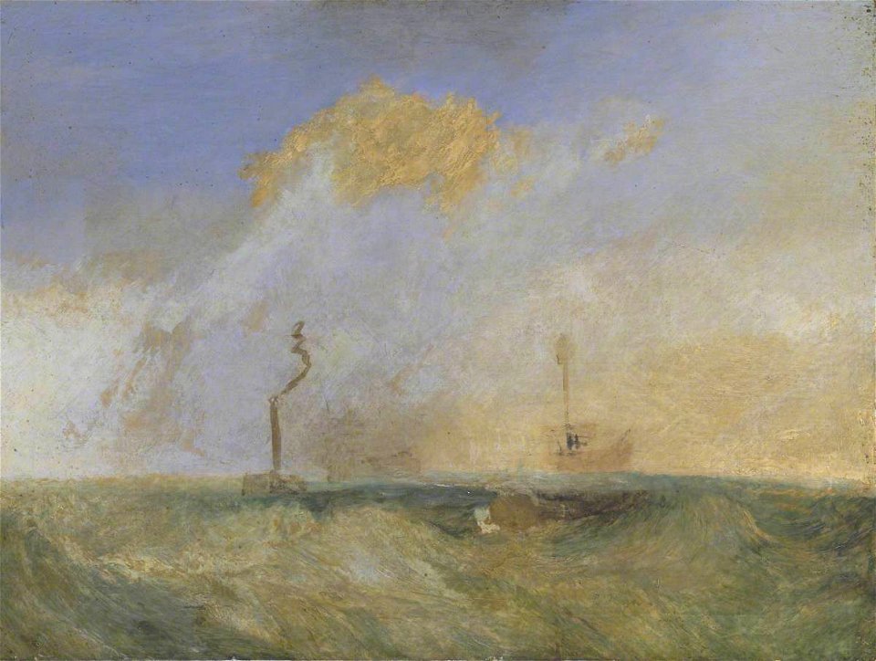Joseph Mallord William Turner (1775-1851) - Steamer and Lightship, a study for 'The Fighting Temeraire' - N05478 - National Gallery