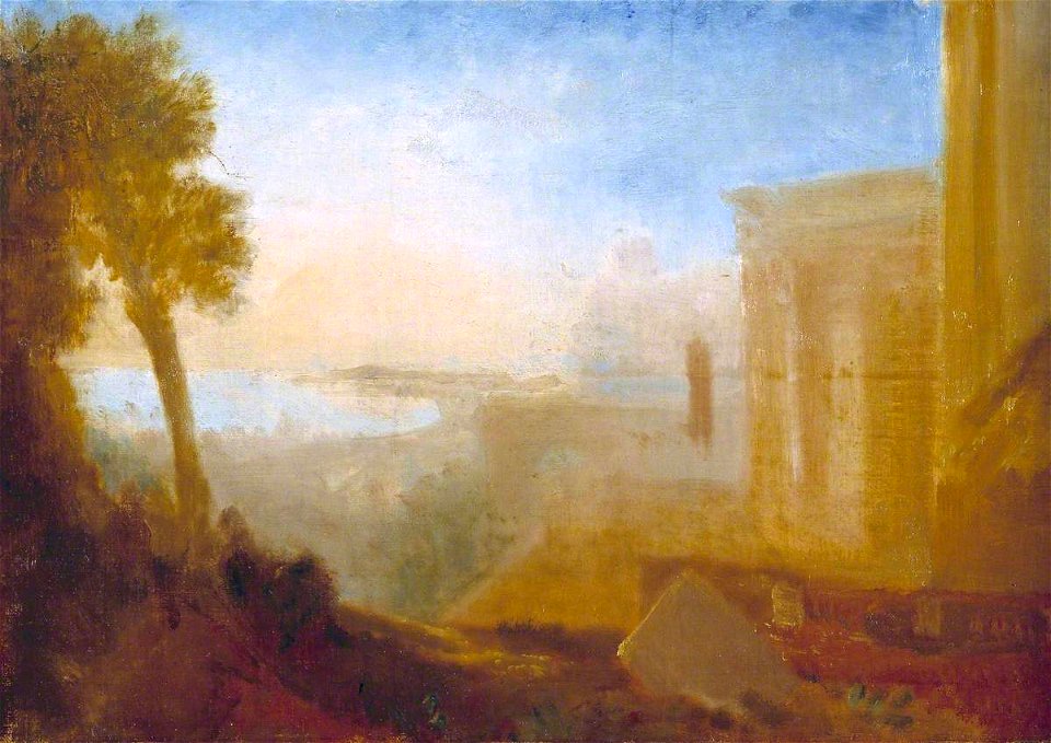 Joseph Mallord William Turner (1775-1851) - Overlooking the Coast, with Classical Building - N02991 - National Gallery