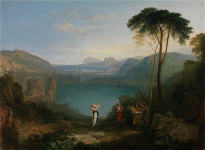 Joseph Mallord William Turner - Lake Avernus- Aeneas and the Cumaean Sybil - Google Art Project. Free illustration for personal and commercial use.