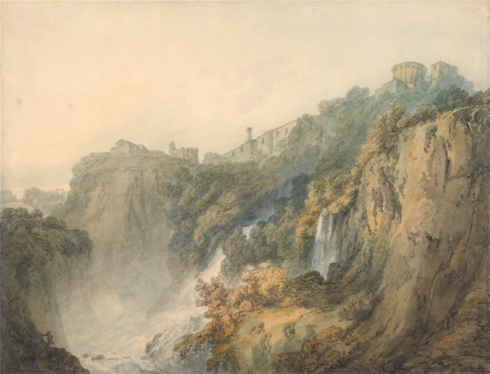 Joseph Mallord William Turner - Tivoli with the Temple of the Sybil and the Cascades - Google Art Project