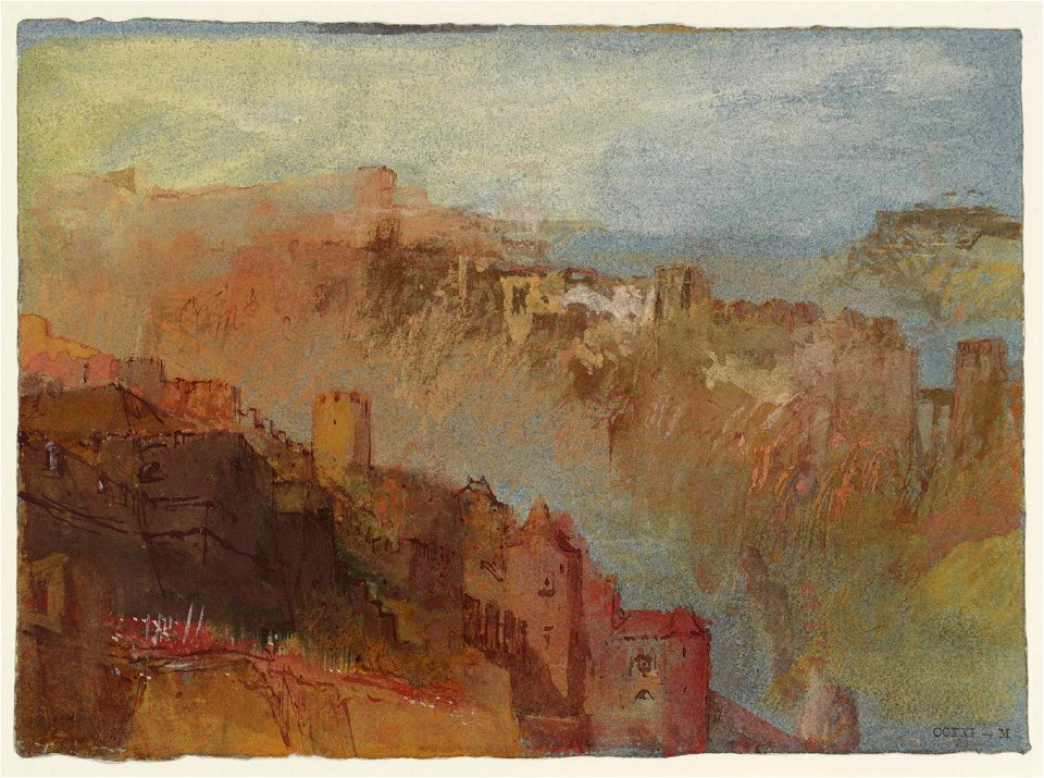 Joseph Mallord William Turner - View up the Alzette Valley, Luxembourg, with the Fortifications of the Rham Plateau c.1839