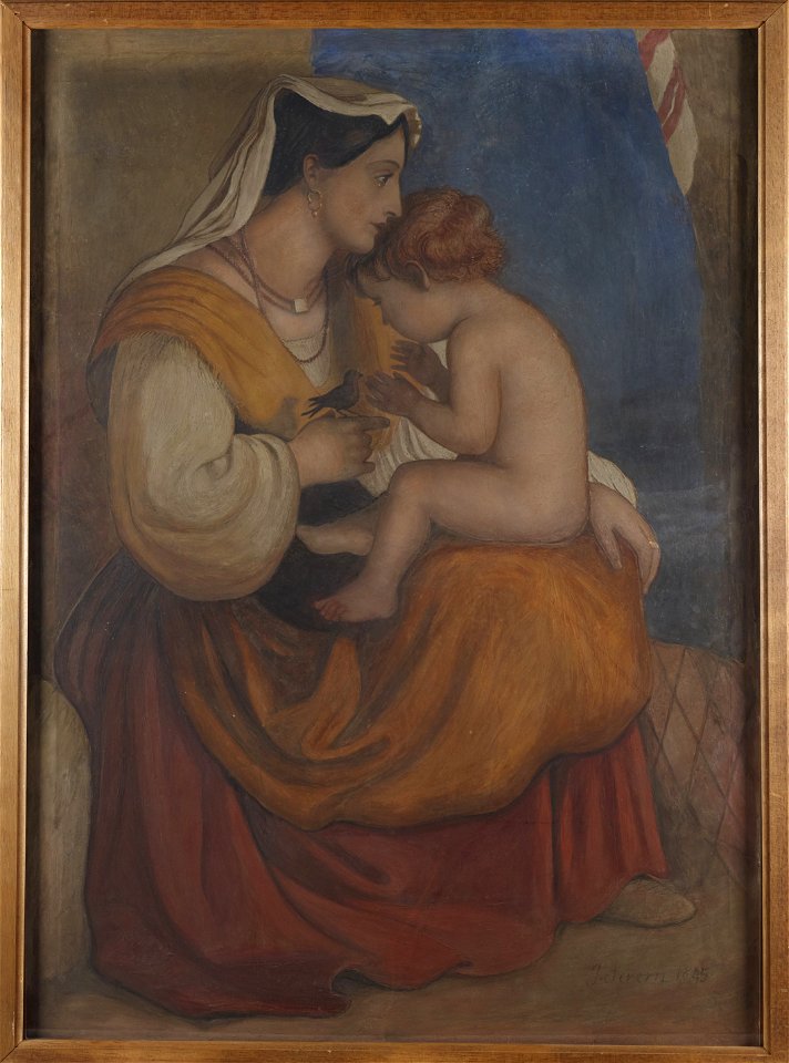 Joseph Severn - Mother and Child with a Bird - y1978-34 - Princeton University Art Museum