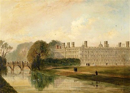Joseph Murray Ince (1806-1859) - Clare College, Cambridge, Seen from King's Bridge - 515529 - National Trust