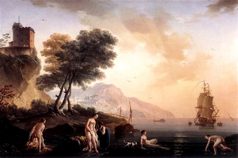Joseph Vernet - Girls Bathing at the Seaside - WGA24736