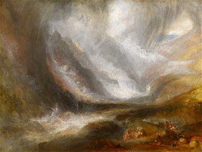 Joseph Mallord William Turner - Valley of Aosta, Snowstorm, Avalanche, and Thunderstorm - 1947.513 - Art Institute of Chicago. Free illustration for personal and commercial use.