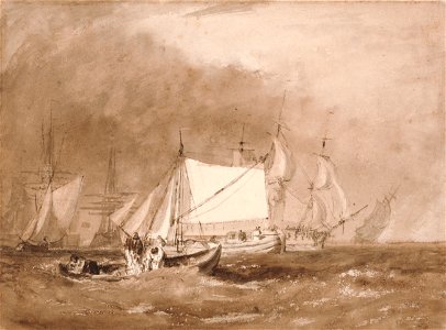 Joseph Mallord William Turner - Shipping Scene, with Fishermen - Google Art Project