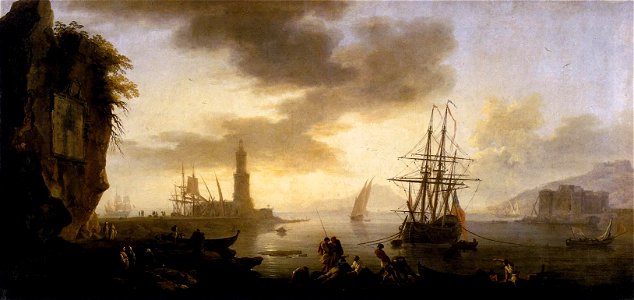 Joseph Vernet - Seascape - Calm - WGA24724. Free illustration for personal and commercial use.