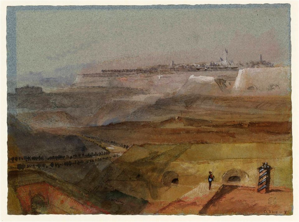 Joseph Mallord William Turner, Distant View of Luxembourg from the Bourbon Plateau c