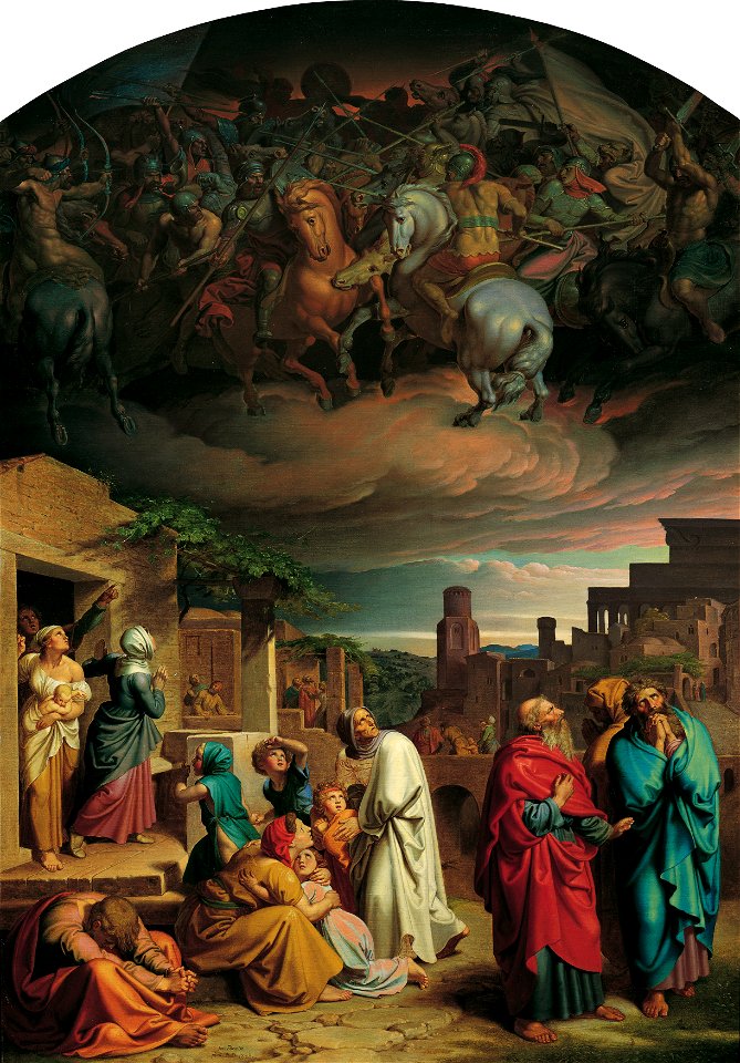 Joseph von Führich - Vision der Einwohner Jerusalems vor der Eroberung der Stadt durch Antiochus IV. Epiphanes - 2541 - Kunsthistorisches Museum
