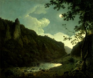 Joseph Wright of Derby - Dovedale by Moonlight - BF.1986.6 - Museum of Fine Arts. Free illustration for personal and commercial use.