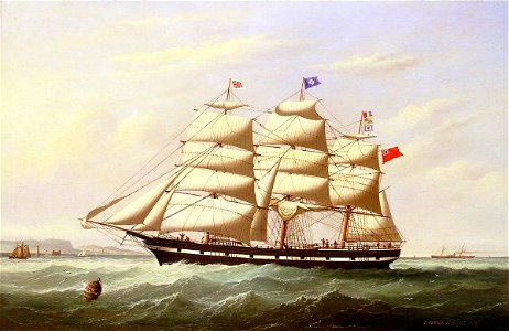 Joseph Semple (1830-1877) - The Barque 'William Yeo' - BHC2362 - Royal Museums Greenwich. Free illustration for personal and commercial use.