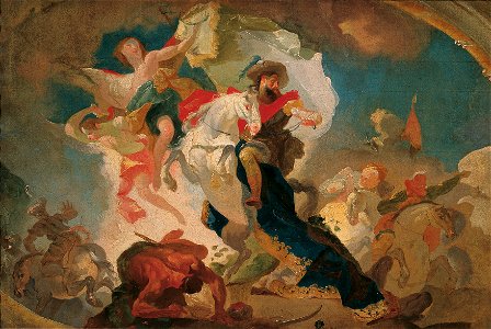 Joseph Winterhalder d. J. - Sieg des heiligen Jakob von Compostela über die Sarazenen in der Schlacht von Clavigo - 4401 - Kunsthistorisches Museum