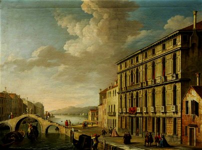 Joseph Nicholls (1692-1760) - The Cannaregio with the Palazzo Suriano Bellotto and a Bridge - 960072 - National Trust