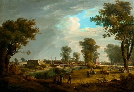 Joseph Rebell - Szene aus den Napoleonischen Kriegen, Der französische Rückzug aus der Lobau und der verwundete Mars - 7272 - Österreichische Galerie Belvedere