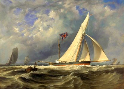 Joseph Miles Gilbert (1799-1876) - The 'Alarm' Winning the Ladies Challenge Cup at Cowes, 14 August 1830 - BHC4182 - Royal Museums Greenwich