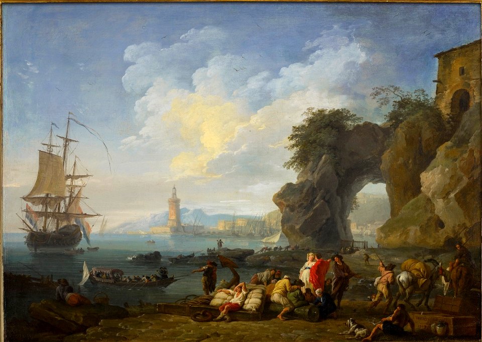 Joseph Vernet - View of the entrance to the grotto at Posillipo 020L17033 8D3ZB