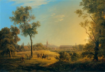 Joseph Rebell - Szene aus den Napoleonischen Kriegen, Ansicht von Kaiserebersdorf - 7273 - Österreichische Galerie Belvedere