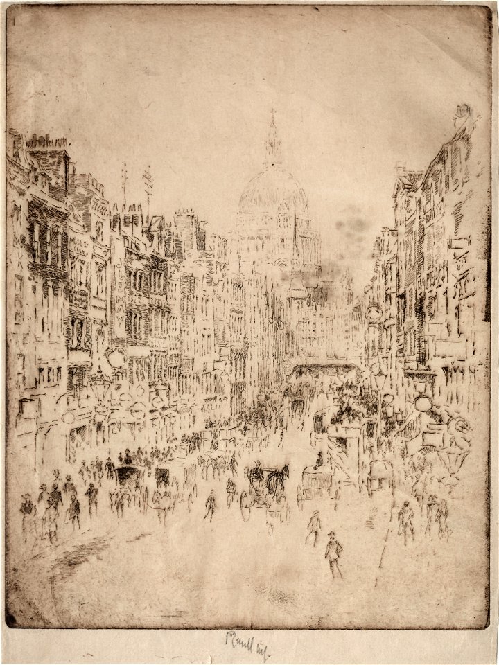 Joseph Pennell (American, 1857-1926) - Fleet Street, Up to St. Paul's - 1940.784 - Cleveland Museum of Art