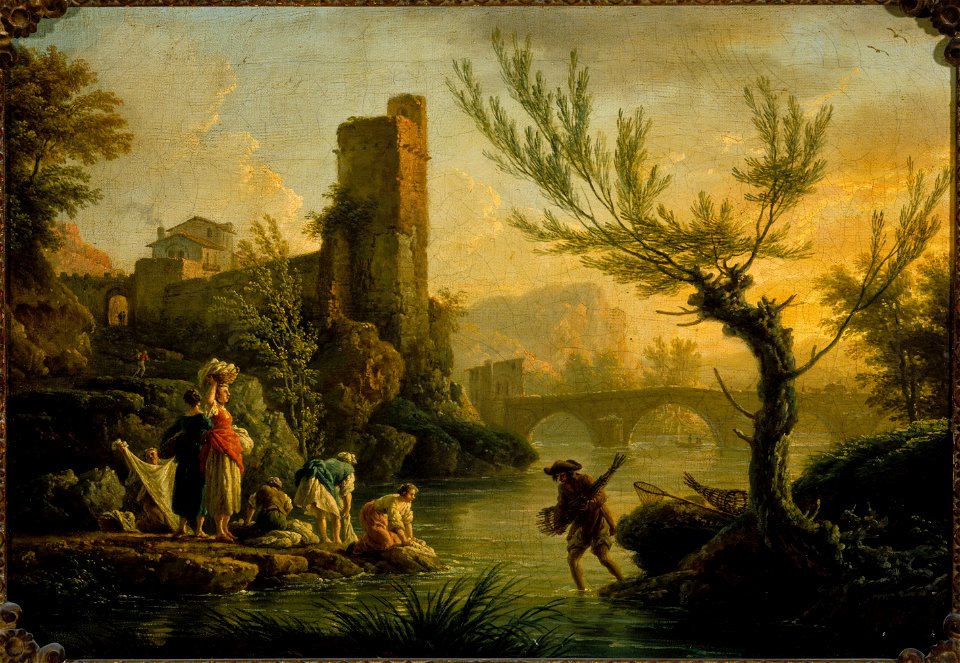 Joseph Vernet - Paysage avec des lavandières - PDUT883 - Musée des Beaux-Arts de la ville de Paris