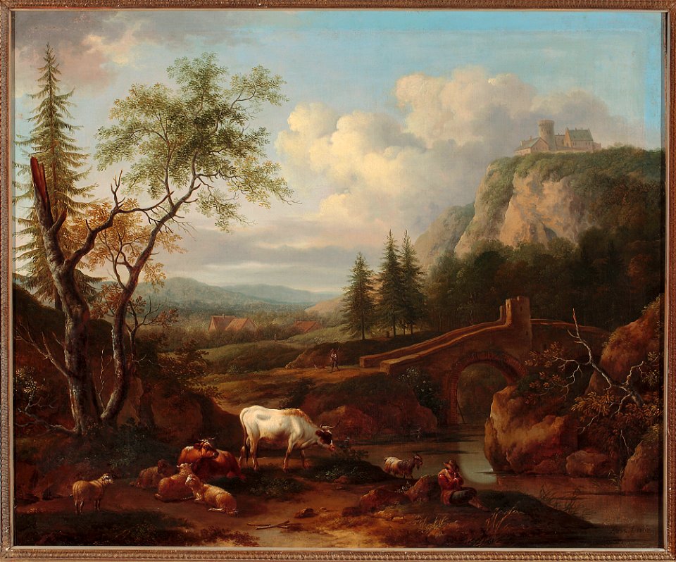 Joseph Roos - Mountain landscape with a bridge - 128726 MNW - National Museum in Warsaw