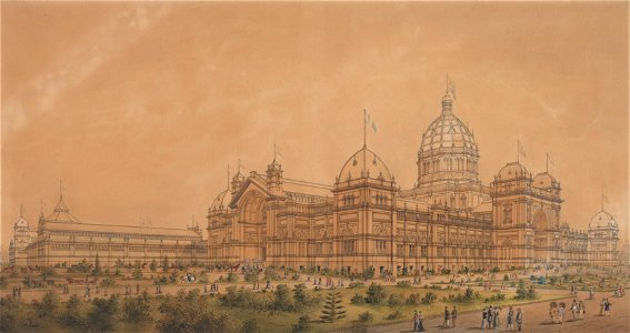 Joseph Reed - The Exhibition Building Melbourne 1880, the South West Aspect of the Main Hall - Google Art Project