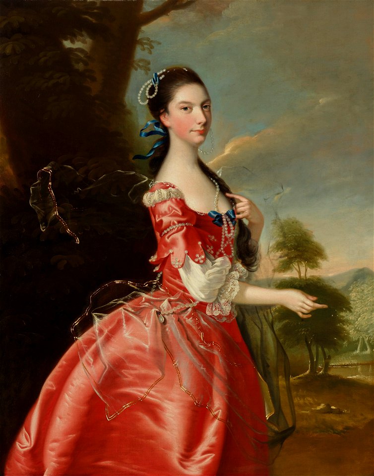 Joseph wright of derby ara portrait of miss ann carver before a landsc115651)