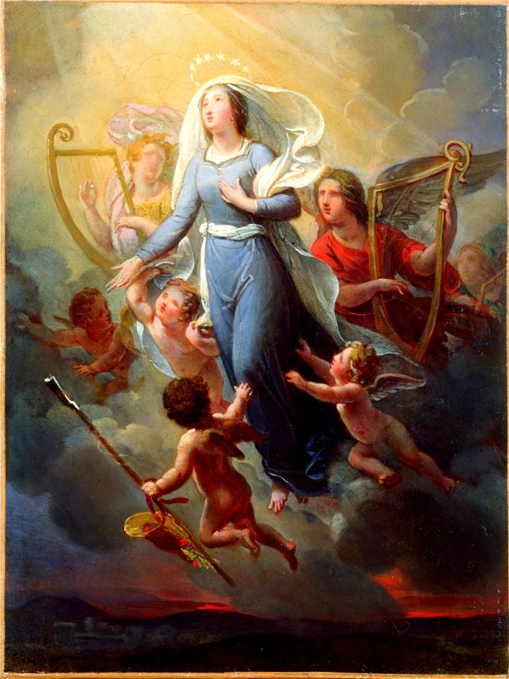 Joseph-Ferdinand Lancrenon - Esquisse pour l'église Saint-Laurent , L'apothéose de sainte Geneviève - PPP4726 - Musée des Beaux-Arts de la ville de Paris