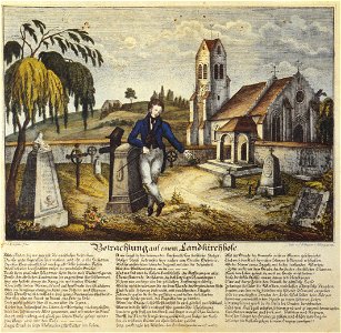 Joseph und Johann Georg Bayer Betrachtung auf einem Landkirchhofe vor1846