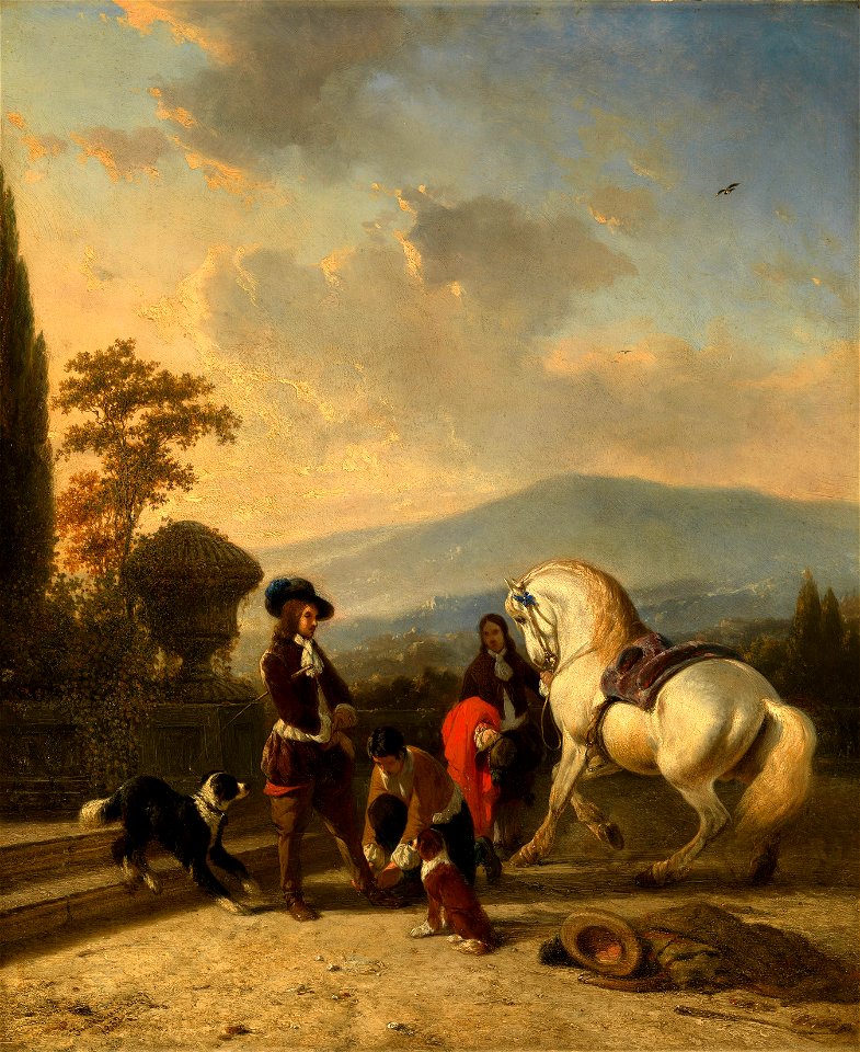 Josephus Jodocus Moerenhout (1801-74) - Le Départ pour la Chasse - RCIN 406238 - Royal Collection