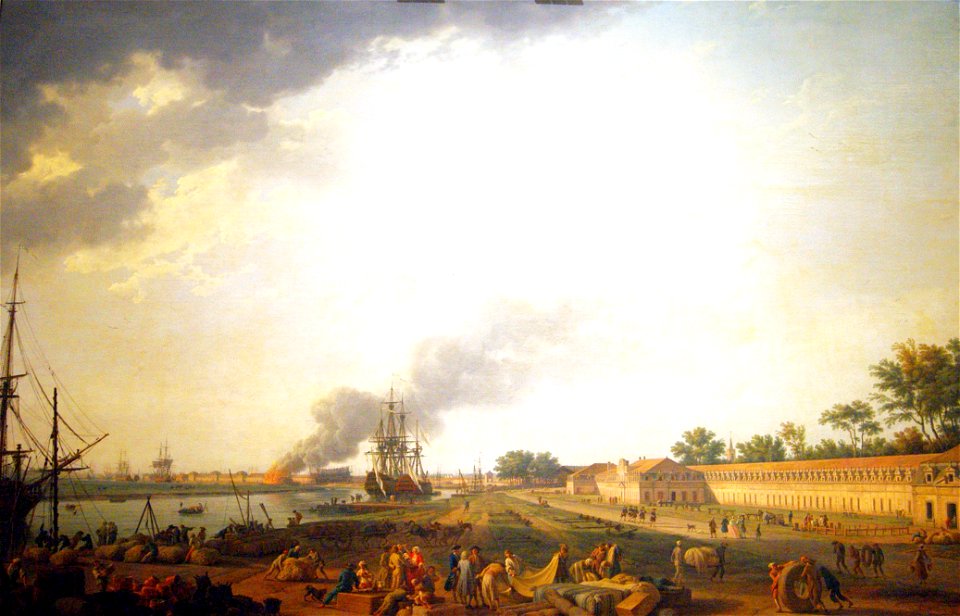 Joseph Vernet, Vue du port de Rochefort, prise du magasin des Colonies