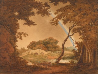 Joseph Wright of Derby - Landscape with Rainbow, View near Chesterfield - Google Art Project. Free illustration for personal and commercial use.