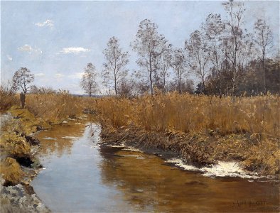 Josua von Gietl Bachlandschaft im Frühling 1894