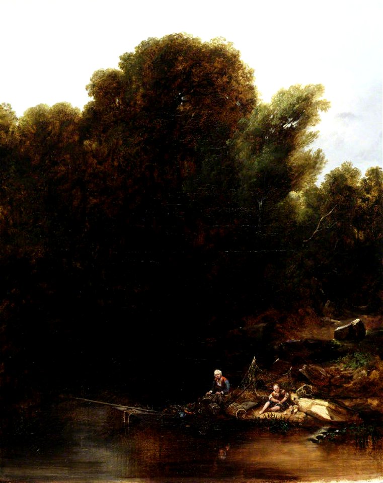 Joseph Thomas Tuite (1800-1875) - Landscape with Fishermen Mending Nets - 998391 - National Trust