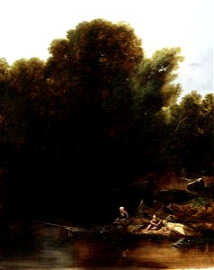 Joseph Thomas Tuite (1800-1875) - Landscape with Fishermen Mending Nets - 998391 - National Trust
