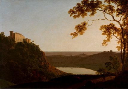 Joseph Wright of Derby - Lake Nemi, sunset - Google Art Project