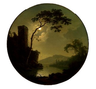 Joseph Wright of Derby - Lake with Castle on a Hill - 36-2006 - Saint Louis Art Museum