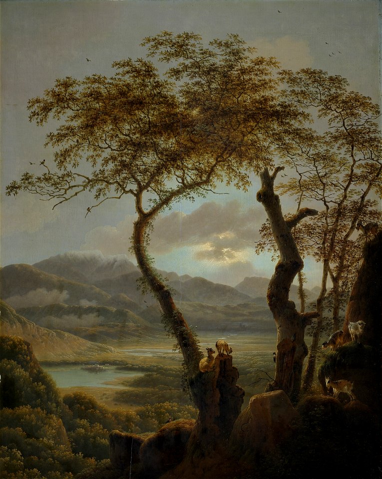 Josephus Augustus Knip - Italiaans landschap met geiten - 1406 (OK) - Museum Boijmans Van Beuningen