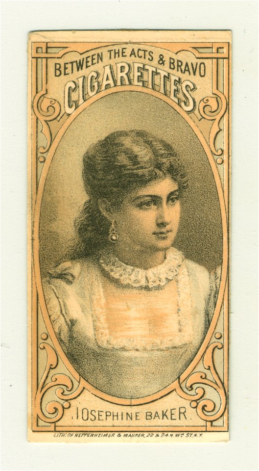 Josephine Baker - Cigarette card for Between the Acts & Bravo Cigarettes