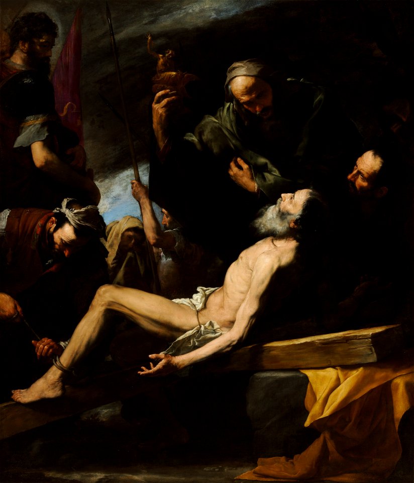 JOSÉ DE RIBERA - Martirio de San Andrés (Museo de Bellas Artes de Budapest, 1628. Óleo sobre lienzo, 209 x 183 cm)