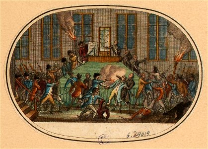 Journée du 9 Thermidor An II ou 27 juillet 1794. Attentat contre Robespierre à la Commune de Paris