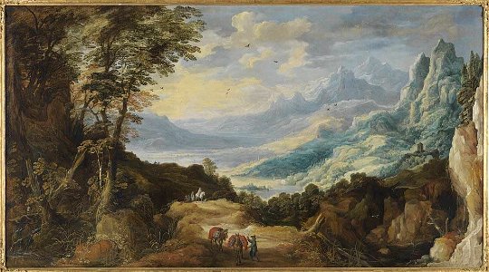 Josse de Momper - Große Gebirgslandschaft mit Reisenden - ESK 9 - Bavarian State Painting Collections