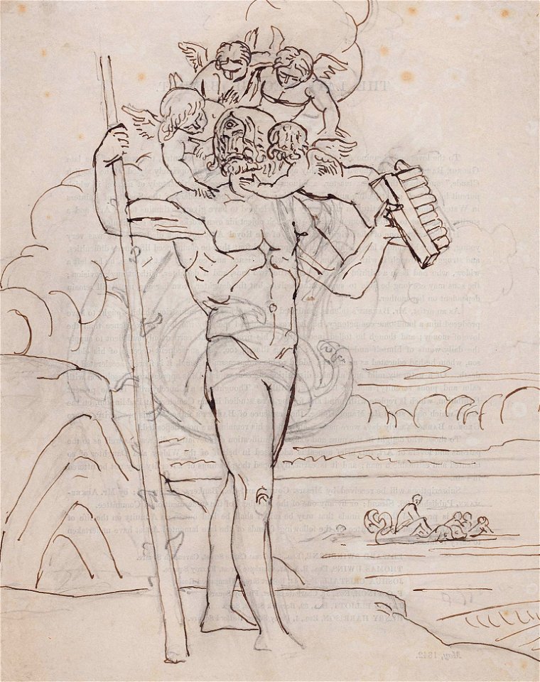Joshua Cristall - Pan assailed by Putti - 1842 - Cristall-K07770