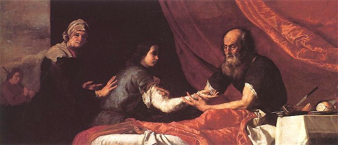 José de Ribera - Jacob Receives Isaac's Blessing - WGA19377. Free illustration for personal and commercial use.