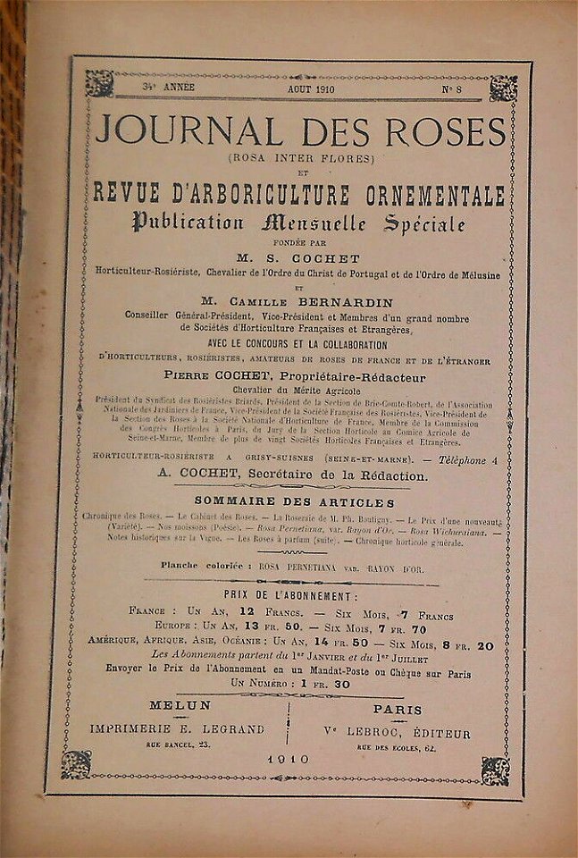 Journal des roses août 1910