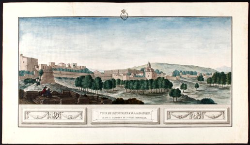 José de Hermosilla - Vista de la Alhambra de Granada, desde el castillo de Torres Bermejas. - Google Art Project
