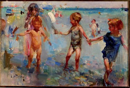 José Navarro Llorens - Children on the Beach - Google Art Project. Free illustration for personal and commercial use.