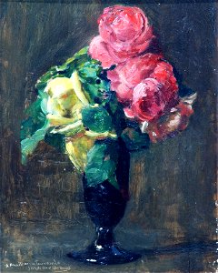 José Moreno Carbonero - Vase with flowers