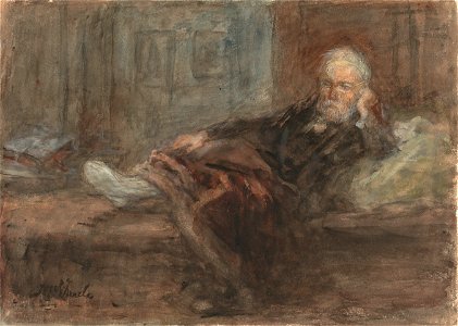 Jozef Israëls - Zelfportret met zieke voet