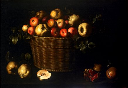 Juan de Zurbarán - Basket with Apples, Quinces and Pomegranates - Google Art Project